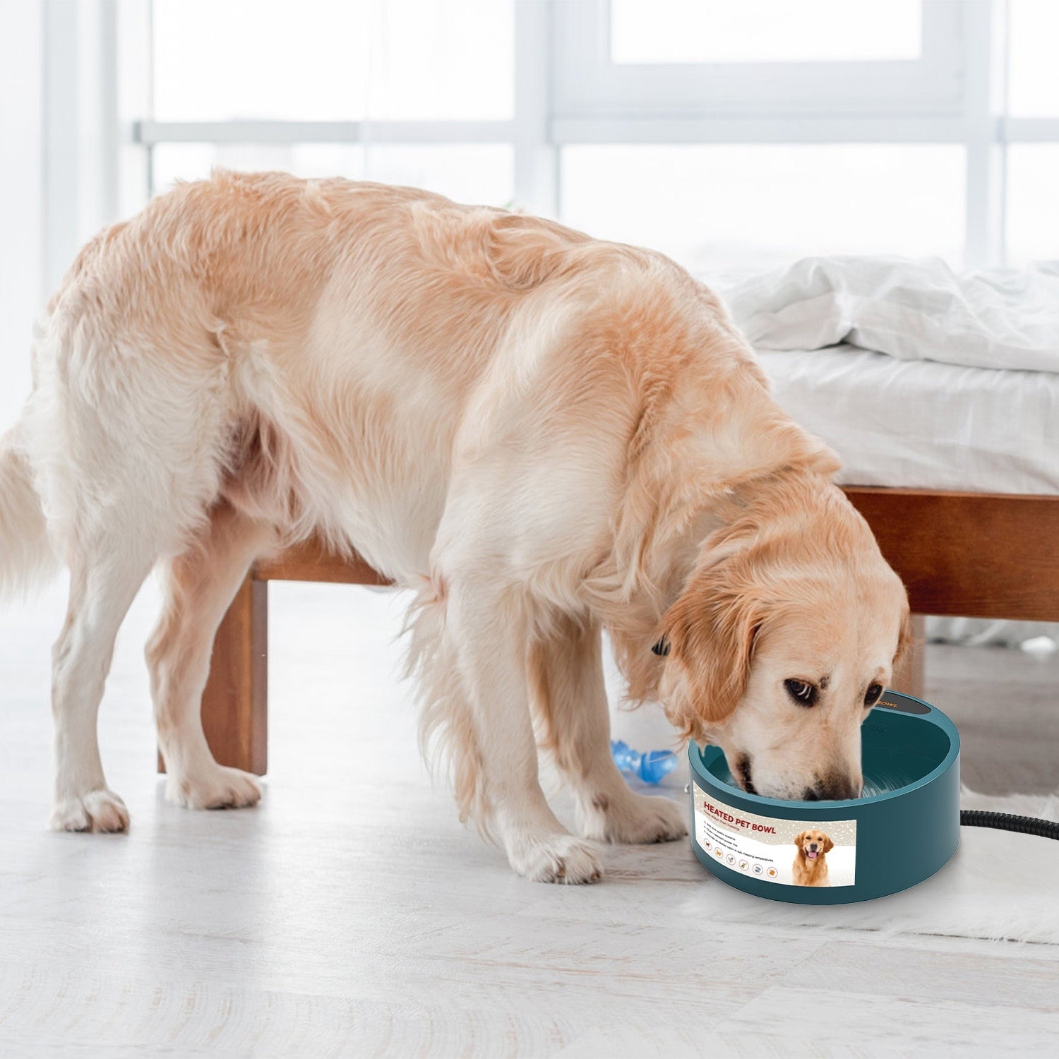 Heated Water Bowl for Pets - 74.4oz IP67 Waterproof Thermal Bowl