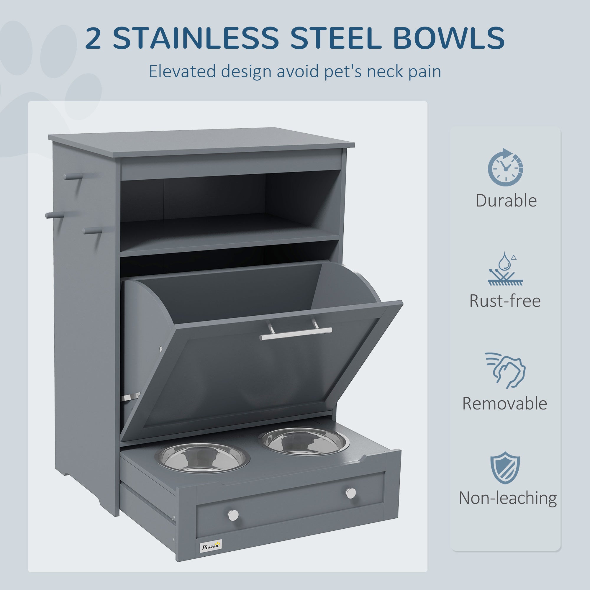Premium Pet Feeder Station with Storage Locker