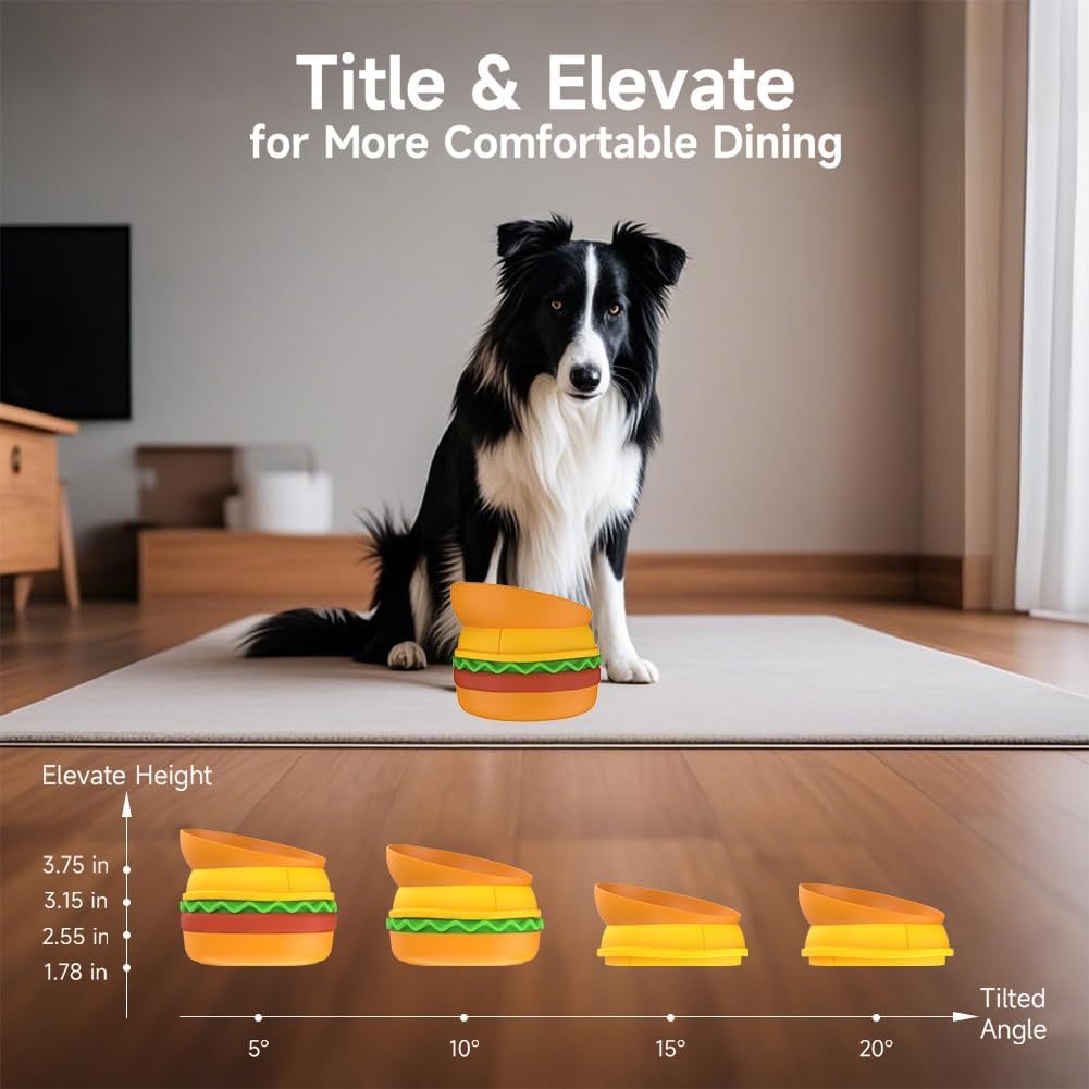 5-in-1 Hamburger Style Pet Feeding Station