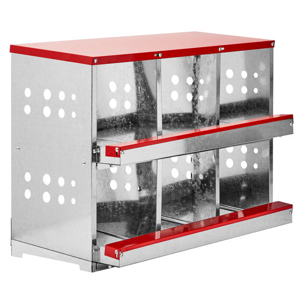 Premium 6-Compartment Chicken Coop - Red Iron Sloping Roof Design