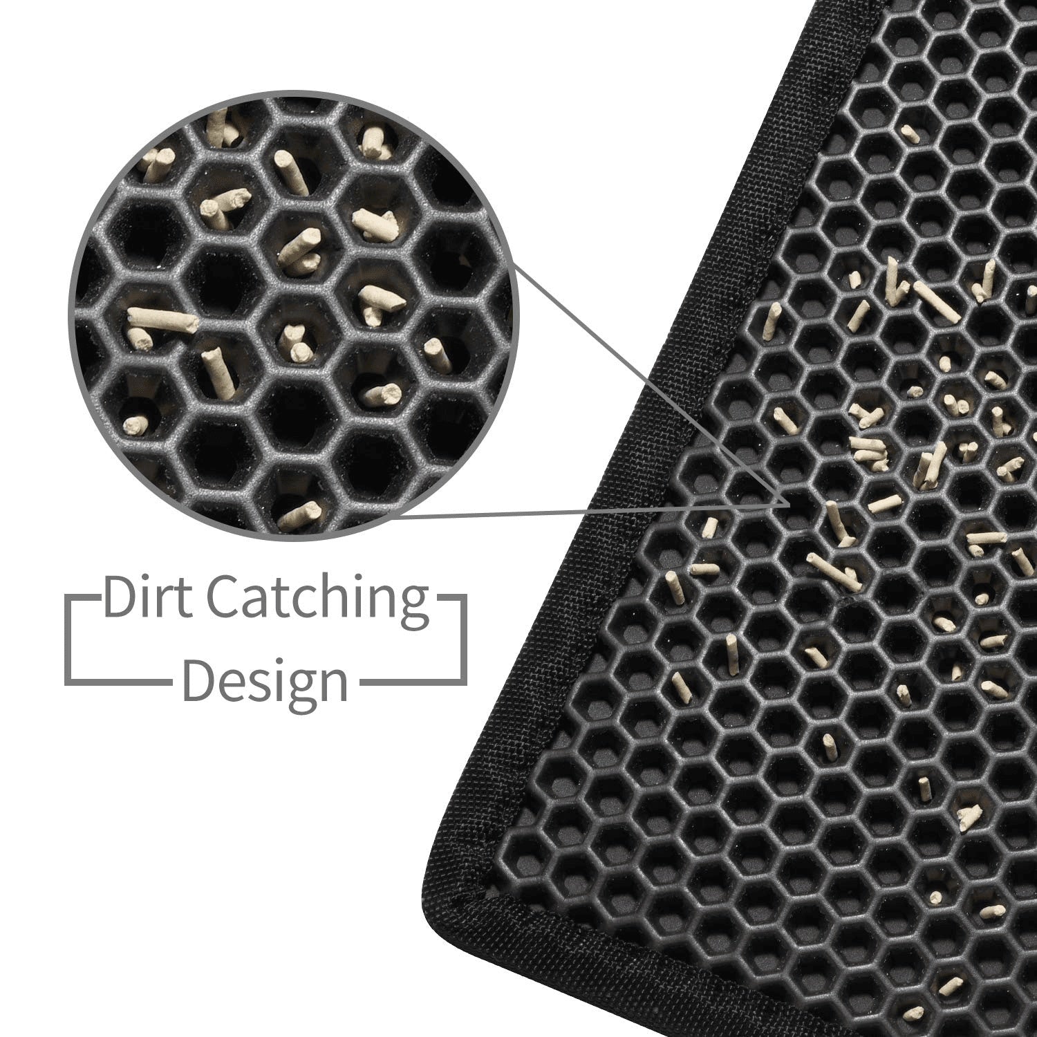 Double Layer Cat Litter Mat - Honeycomb Trapping Design