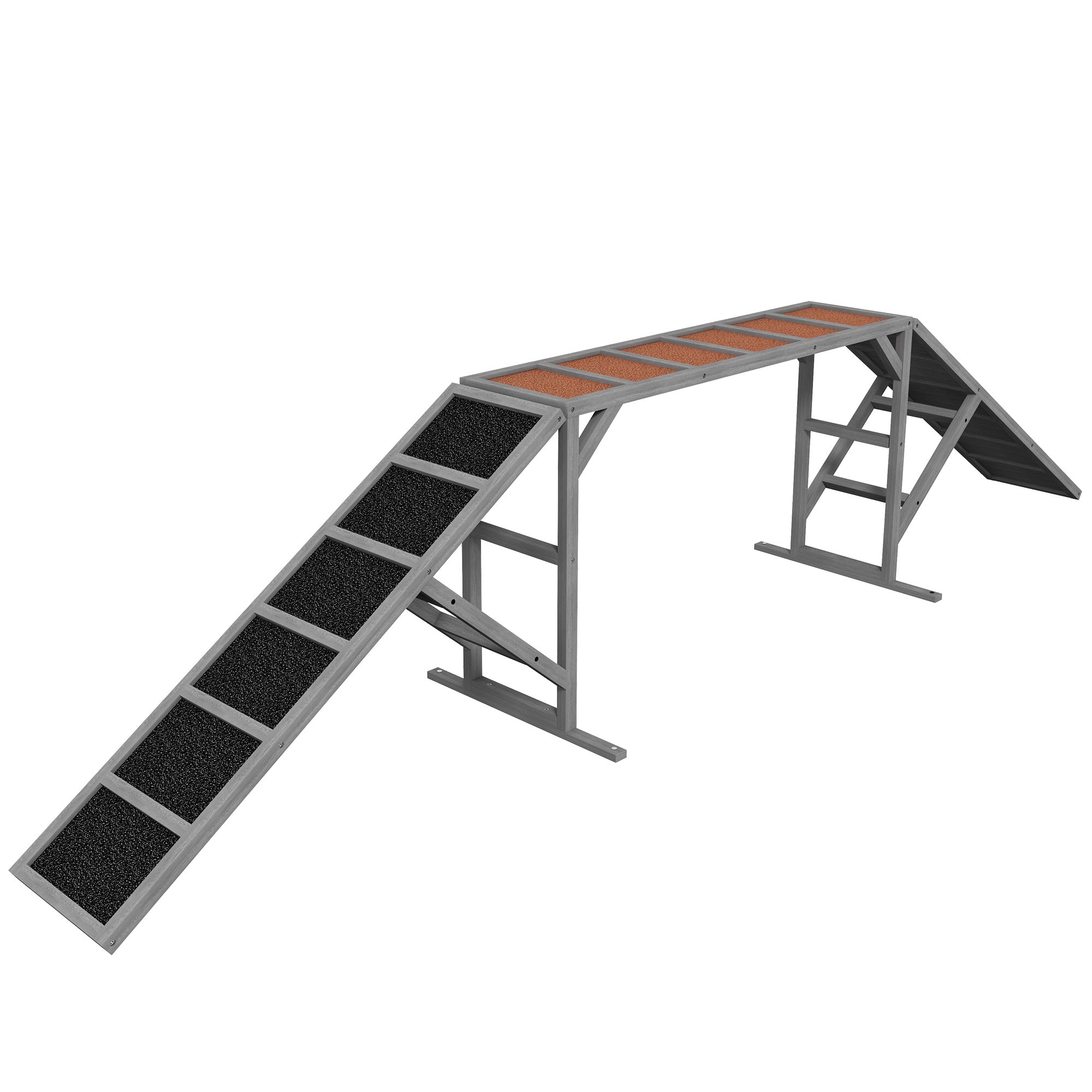 Dog Agility Ramp - 88 lbs Capacity, Non-Slip Surface, Safety Bars
