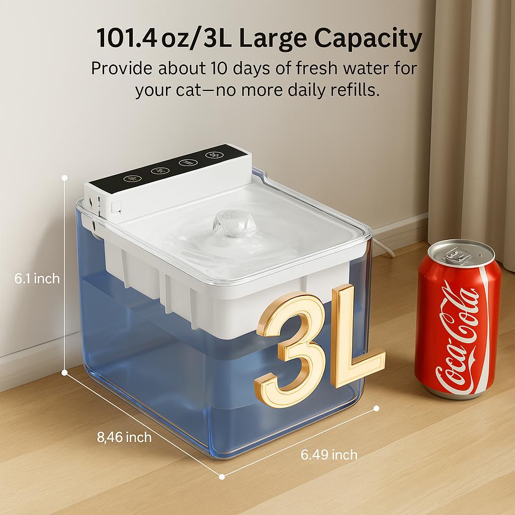 Automatic Pet Water Fountain - Smart Sensing Dog & Cat Dispenser