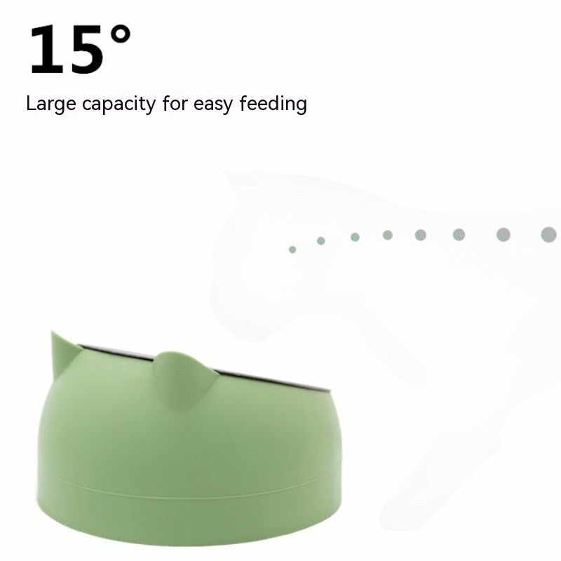 Elevated Double Dog Bowl - Stainless Steel Non-Slip Pet Feeder