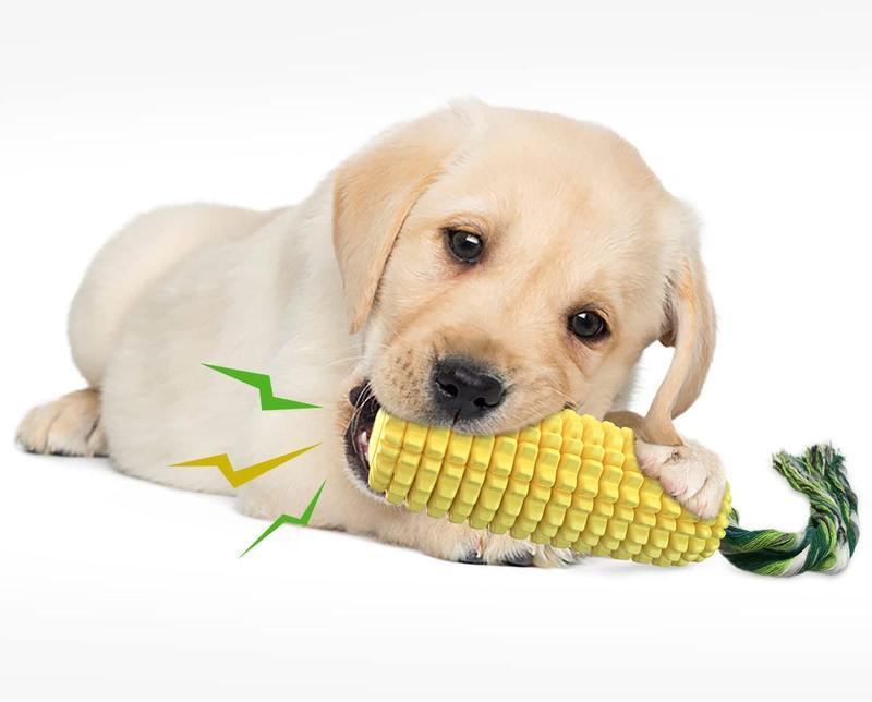 Squeaky Corn Stick Rope Dog Chew Toy - 5.8" for Small to Large Dogs
