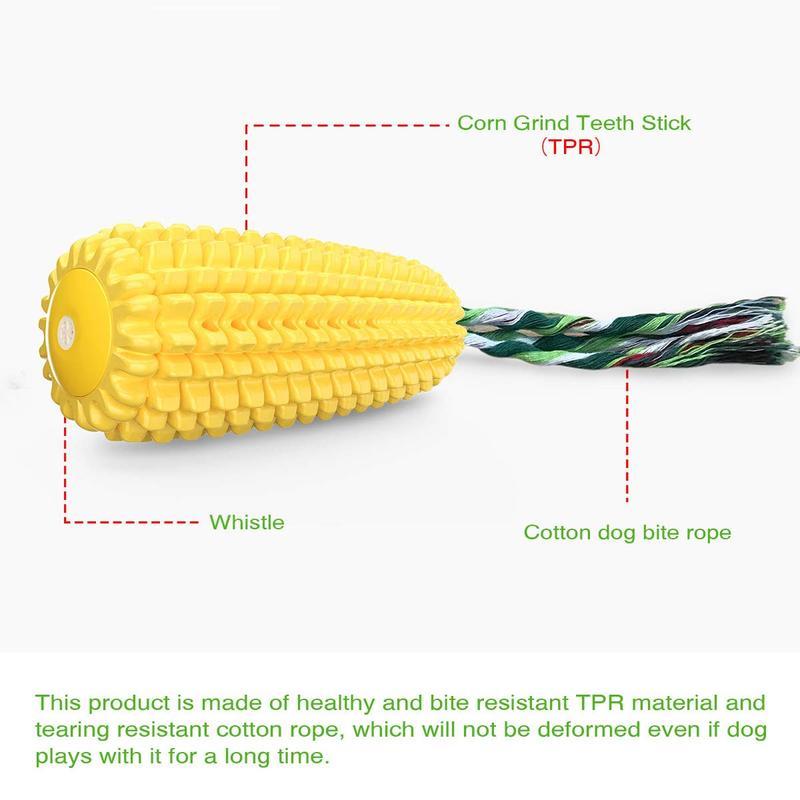 Squeaky Corn Stick Rope Dog Chew Toy - 5.8" for Small to Large Dogs