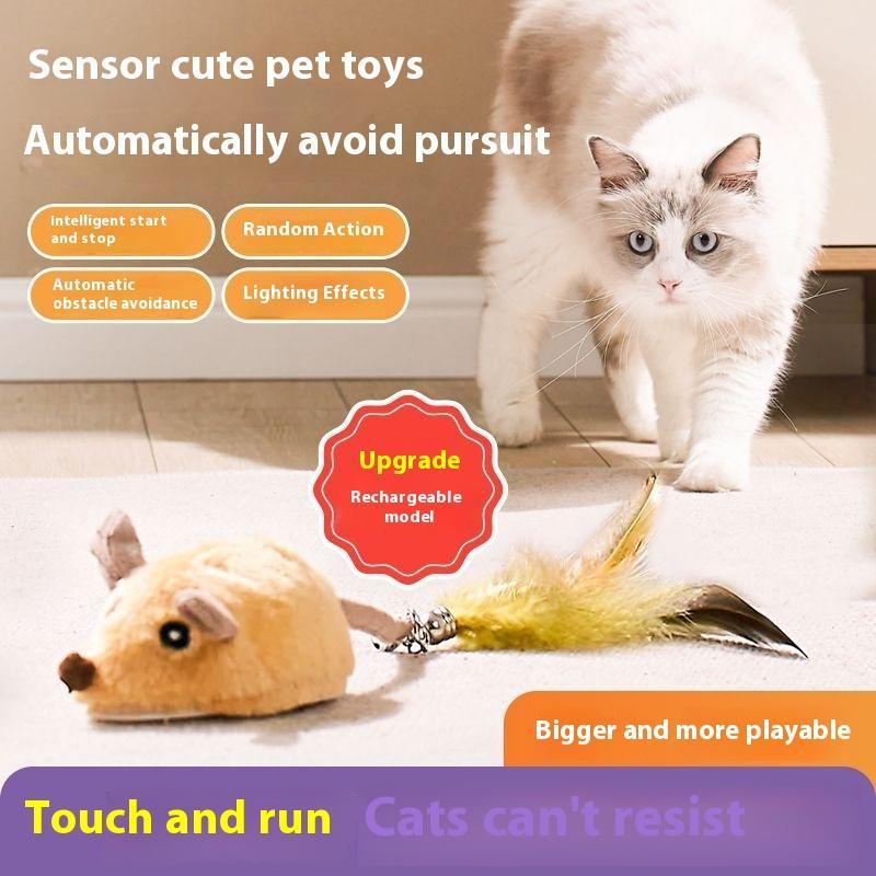Electric Orange Mouse Cat Toy - Interactive Motion Toy