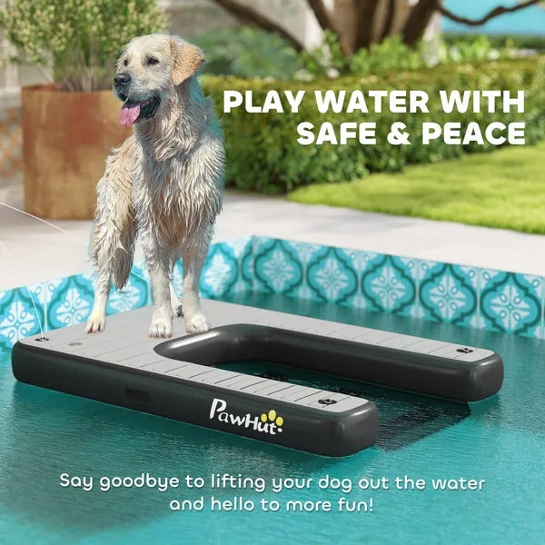 Inflatable Dog Boat Ramp - 286 lbs Capacity, Non-Slip, Safe Water Access