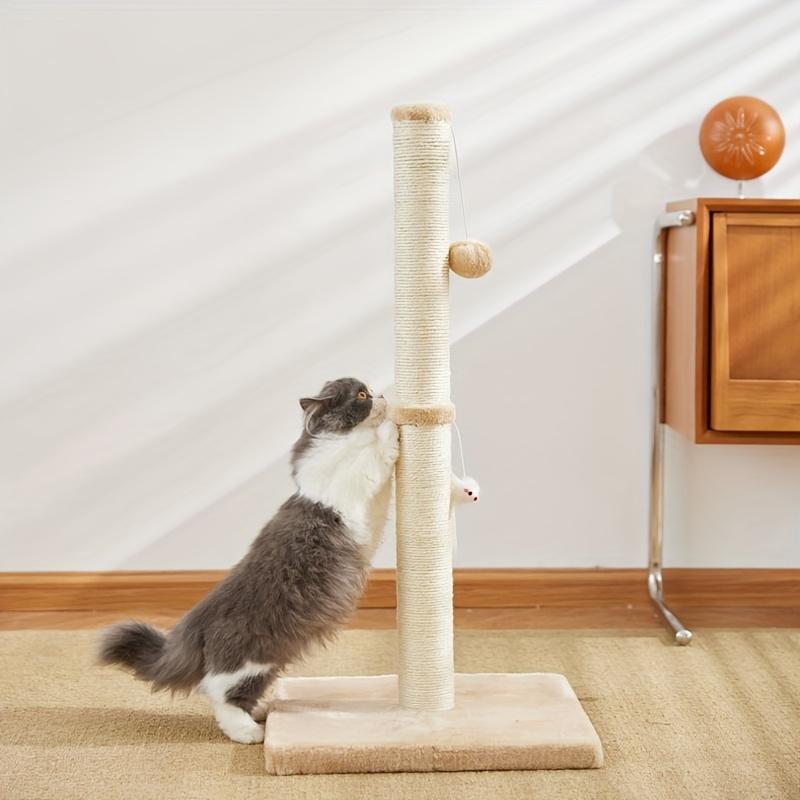 Sisal Rope Cat Scratching Post with Hanging Ball Toy