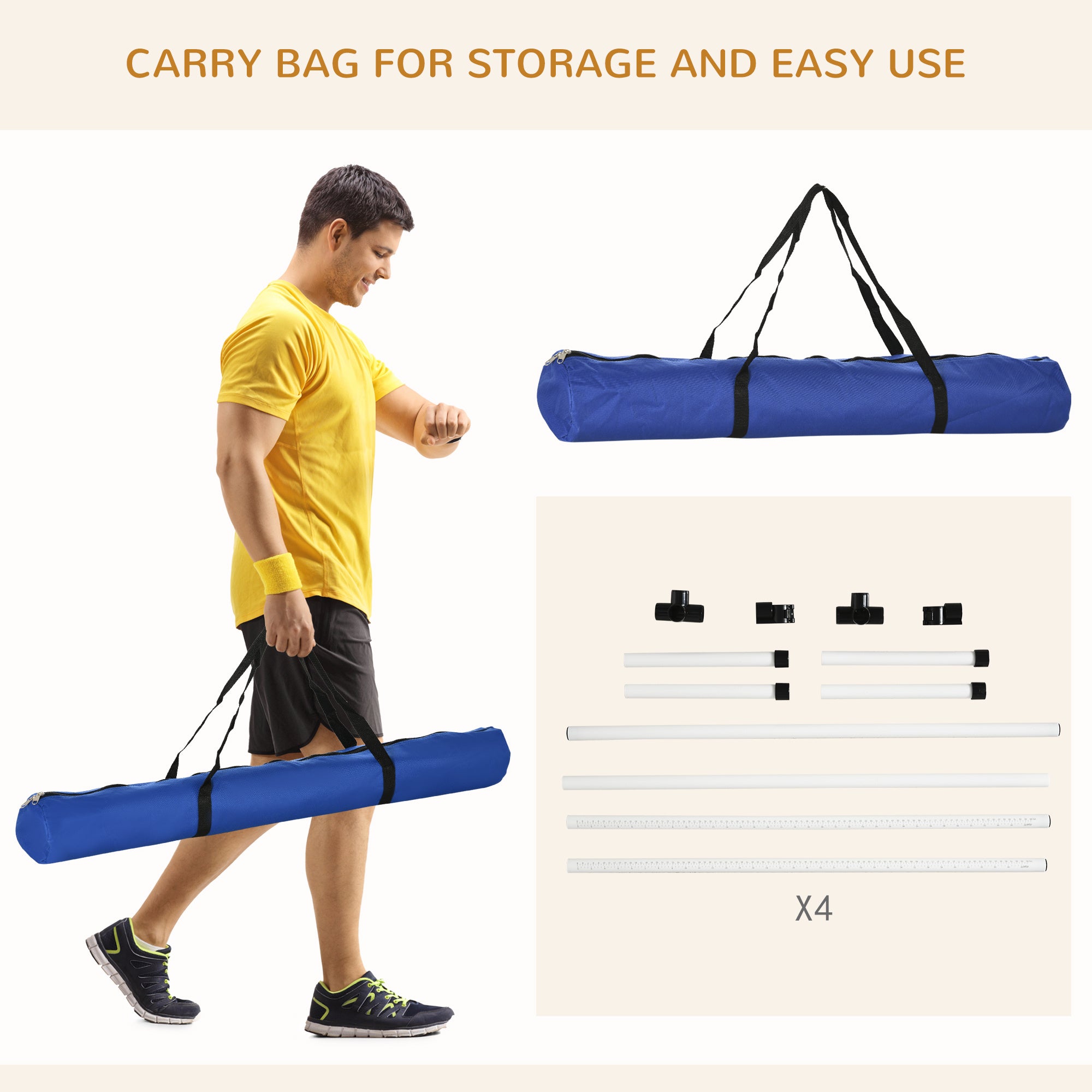 4-Piece Dog Agility Training Set - Adjustable Jump Poles