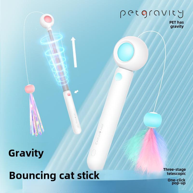 Retractable Laser Cat Teaser Wand - Interactive Toy with Balls
