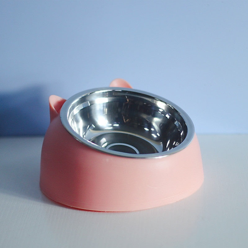 Elevated Double Dog Bowl - Stainless Steel Non-Slip Pet Feeder