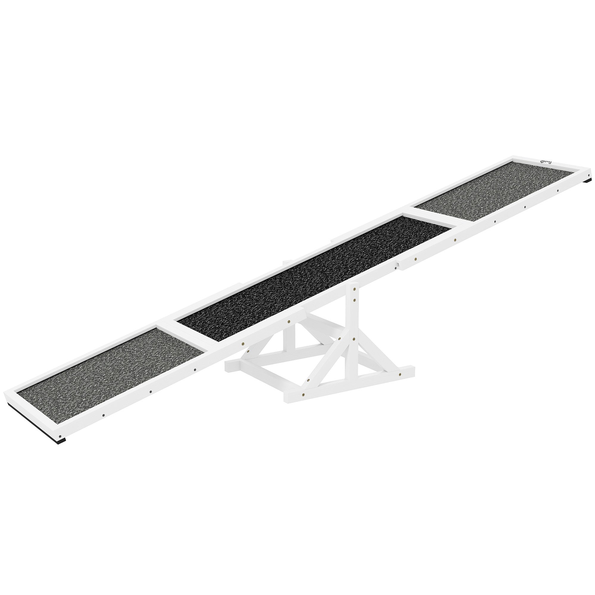 Dog Agility Seesaw - 110 lbs Capacity, Weather Resistant, Non-Slip Surface, White