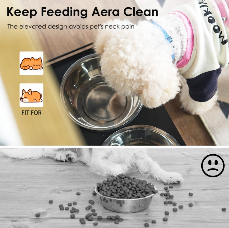 Elevated Dog Feeding Station with Storage Locker