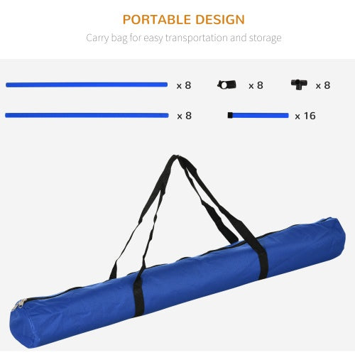 4-Piece Dog Agility Training Set - Adjustable Jump Poles