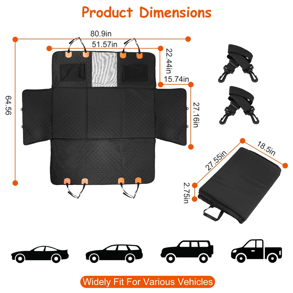 Waterproof Dog Car Seat Cover with Mesh Window