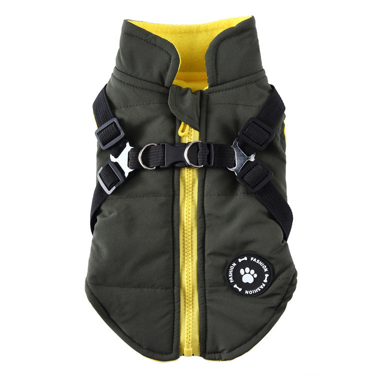 Premium Chest Strap Jacket Cotton-Padded Pet Coat