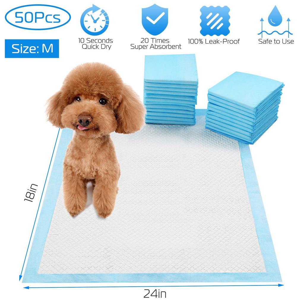 Dog Training Pads - 50 Pack Puppy Pee Pads (24" x 18")
