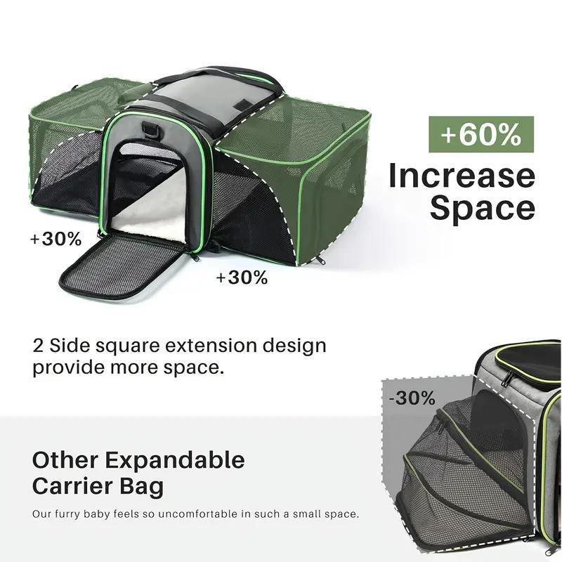 Expandable Pet Carrier with Wheels - Portable Travel Carrier for Cats and Small Dogs