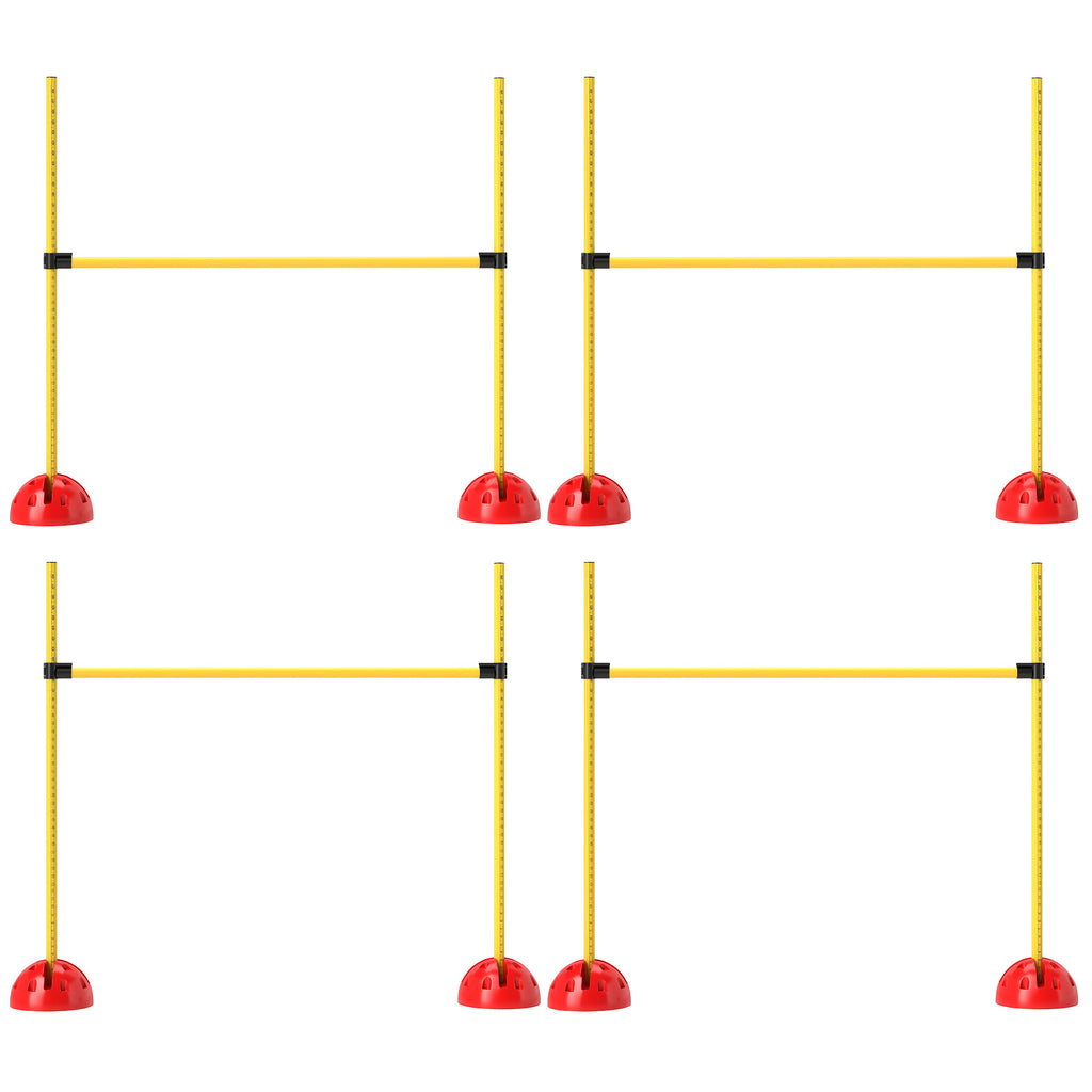 Dog Agility Jumps Set - 4 Piece Height Adjustable with Carry Bag, Yellow