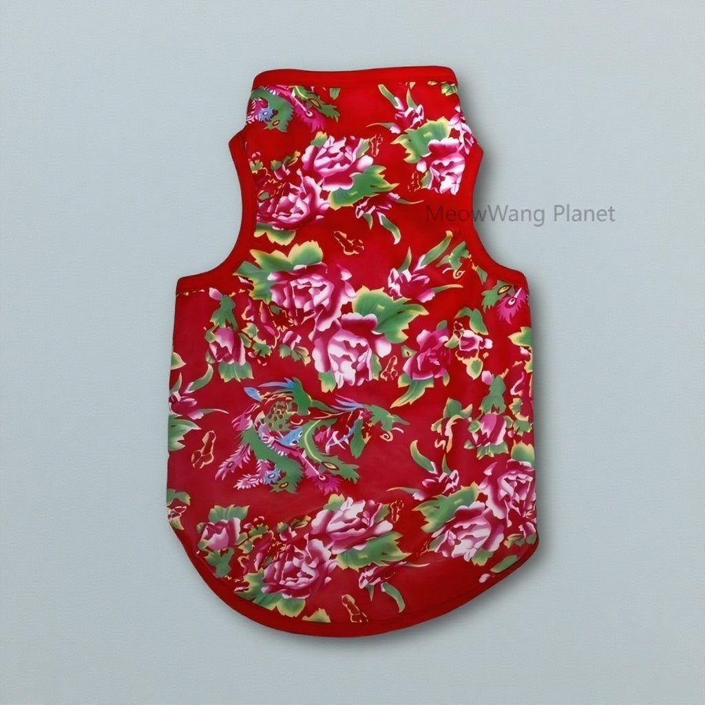 Premium Lightweight Summer Pet Vest - Chinese Floral Design