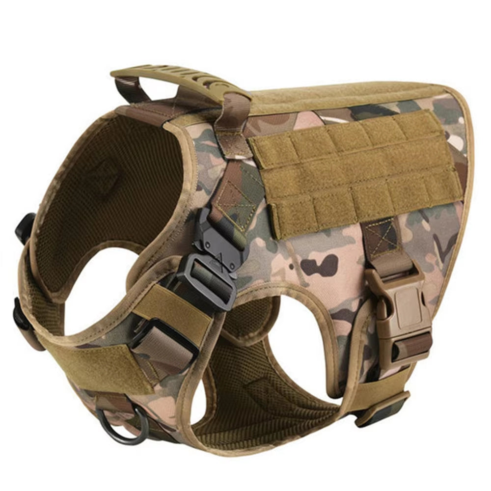 Luxury Camouflage Dog Harness and Leash Set - Premium Nylon Chest Harness