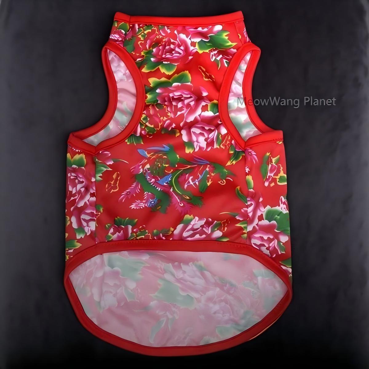 Premium Lightweight Summer Pet Vest - Chinese Floral Design
