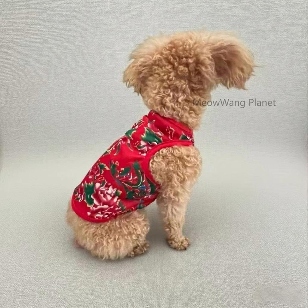 Premium Lightweight Summer Pet Vest - Chinese Floral Design