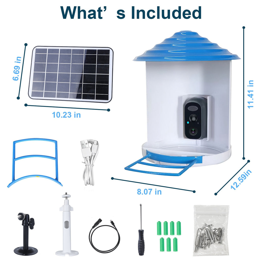 Smart Solar Bird Feeder with HD Camera