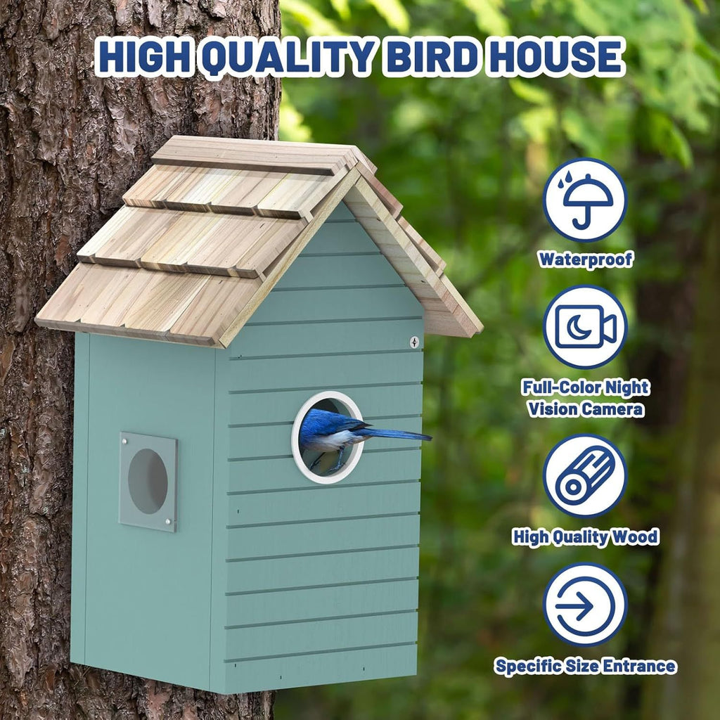 Smart Bird House with AI Camera - 3MP HD Bird Feeder with Species Identification