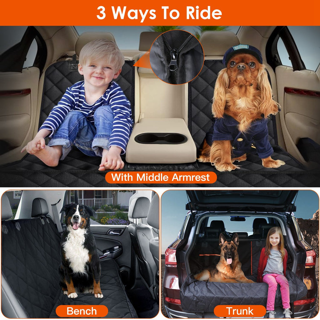 Waterproof Dog Car Seat Cover with Safety Belt