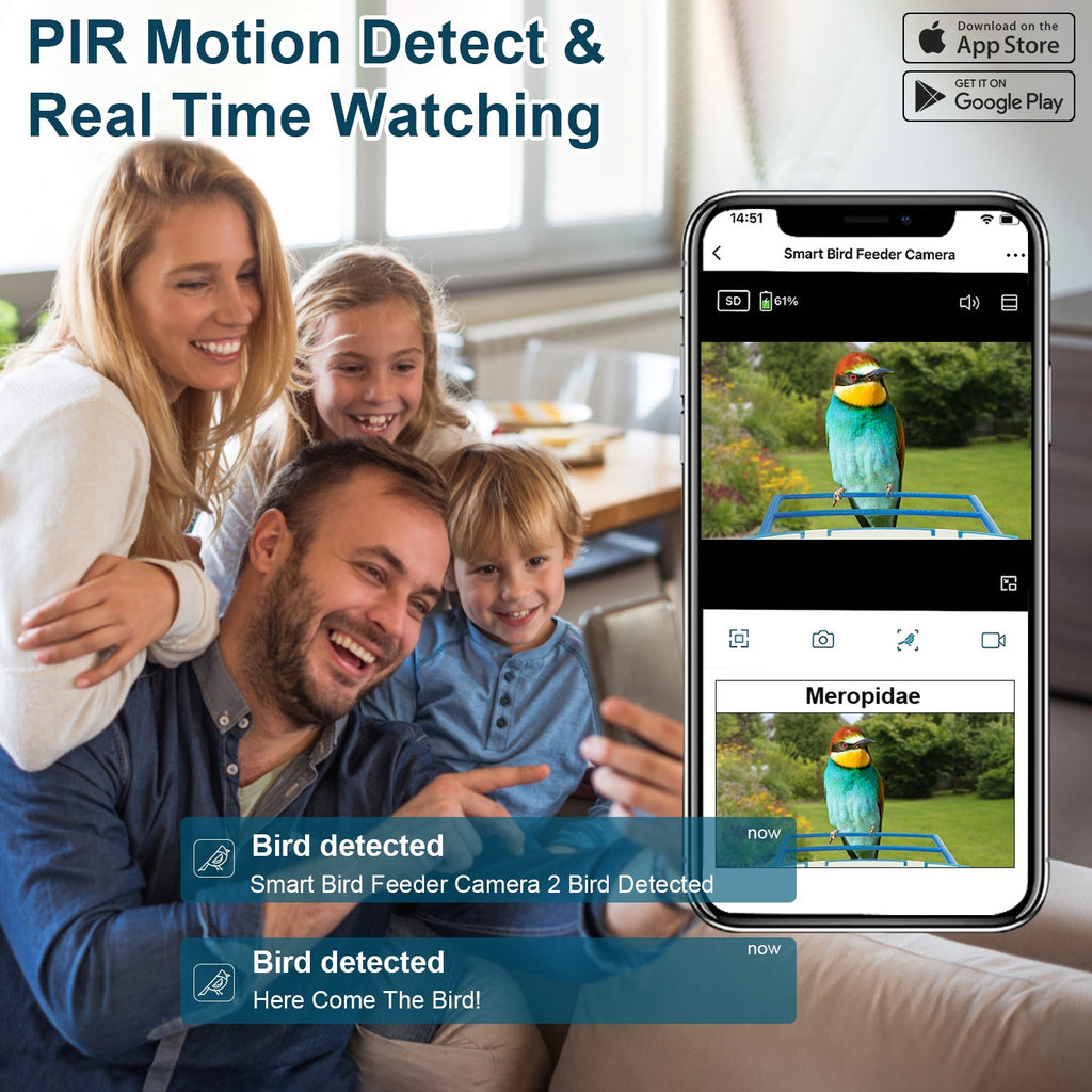 Smart Solar Bird Feeder with HD Camera