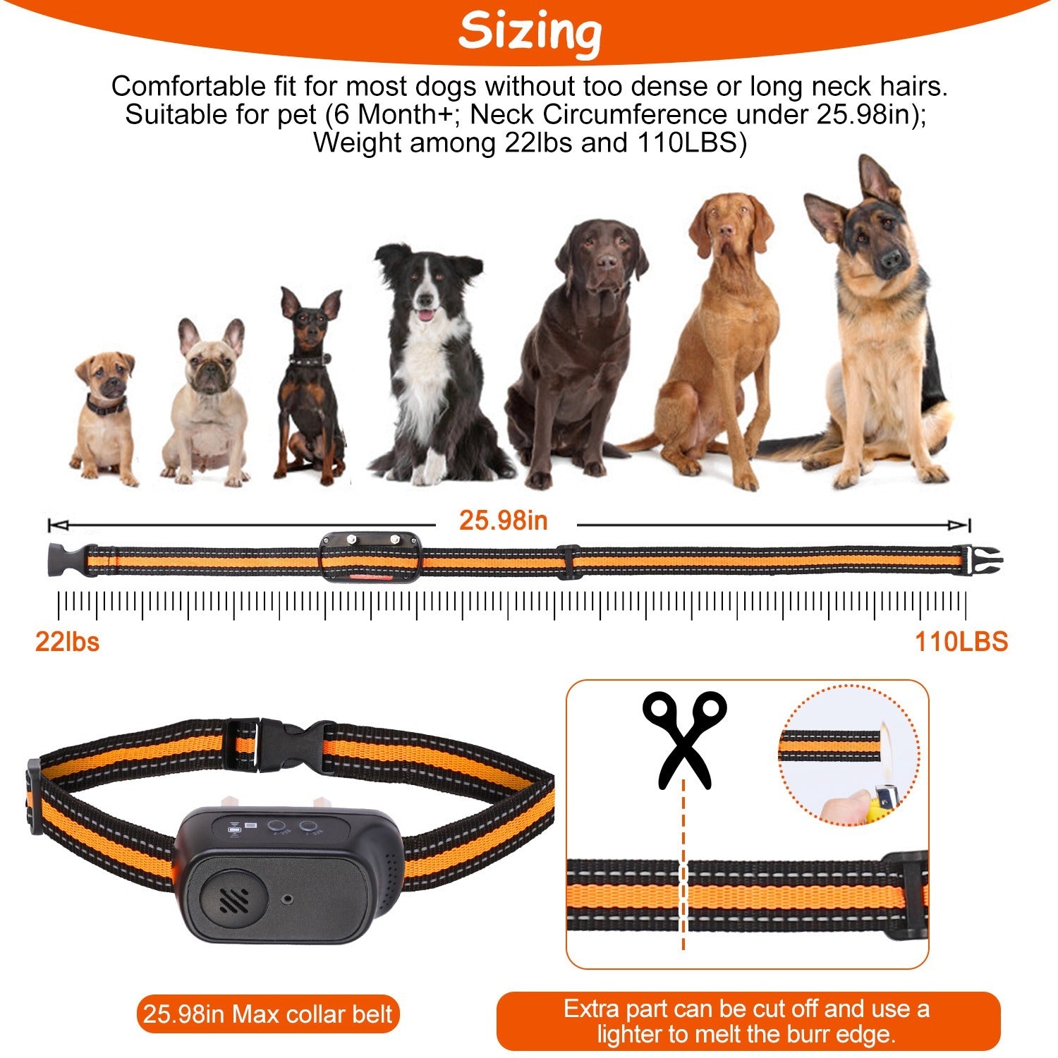 Waterproof Dog Training Collar - 984ft Range with Beep, Vibration & Shock Modes