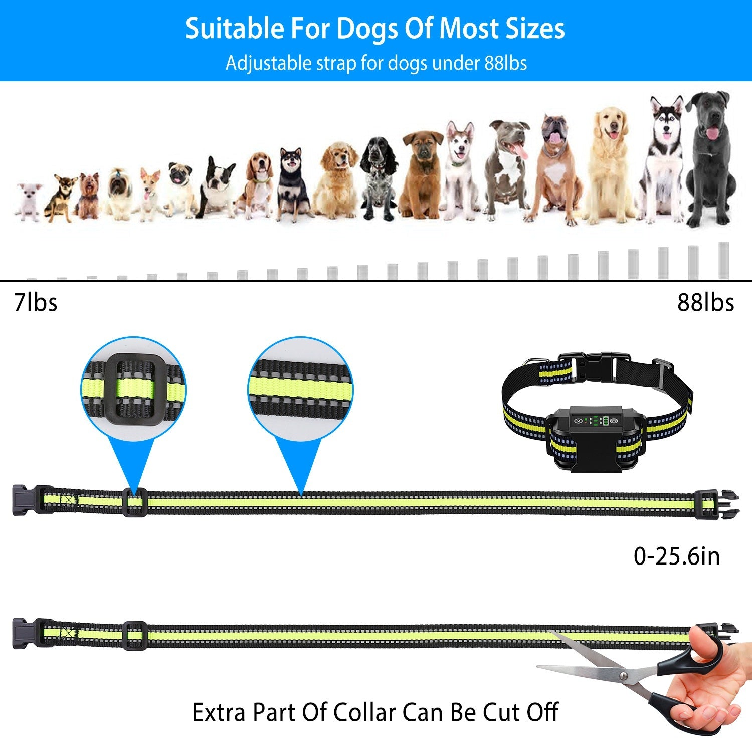 Rechargeable Dog Bark Collar - Waterproof with Beep, Vibration & Static Modes