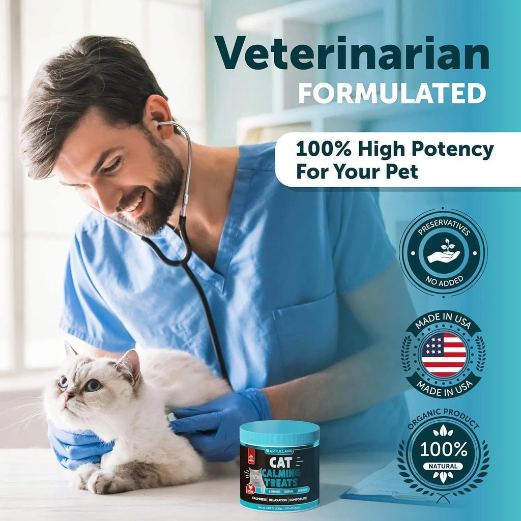 Hemp Cat Calming Treats – Stress & Anxiety Relief with Melatonin for Cats & Kittens