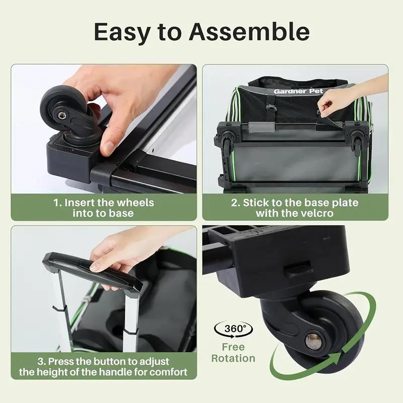 Expandable Pet Carrier with Wheels - Portable Travel Carrier for Cats and Small Dogs