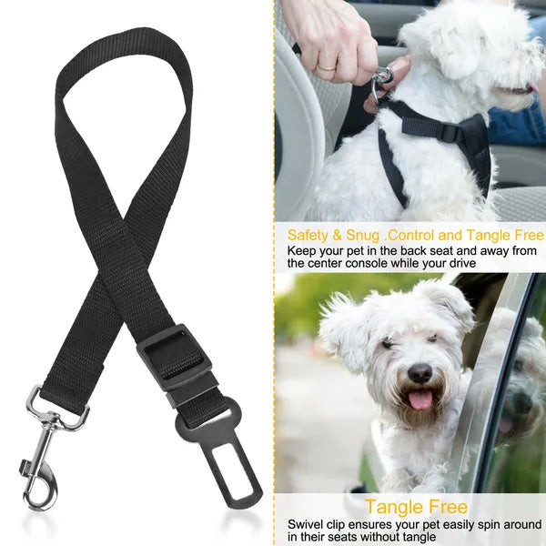 2-Pack Adjustable Dog Seat Belt Leash - Safety Harness for Pets