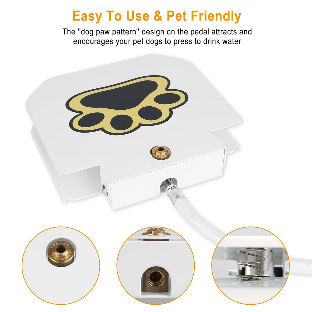 Outdoor Dog Water Fountain - Step-Activated Pet Drinking Dispenser