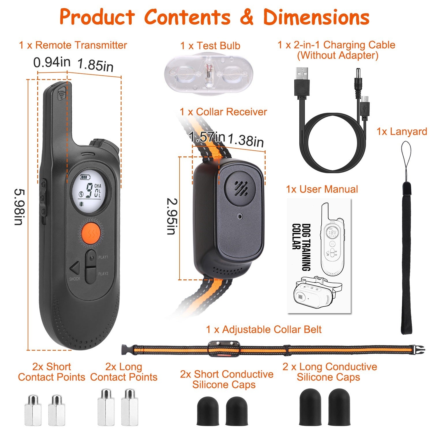 Waterproof Dog Training Collar - 984ft Range with Beep, Vibration & Shock Modes