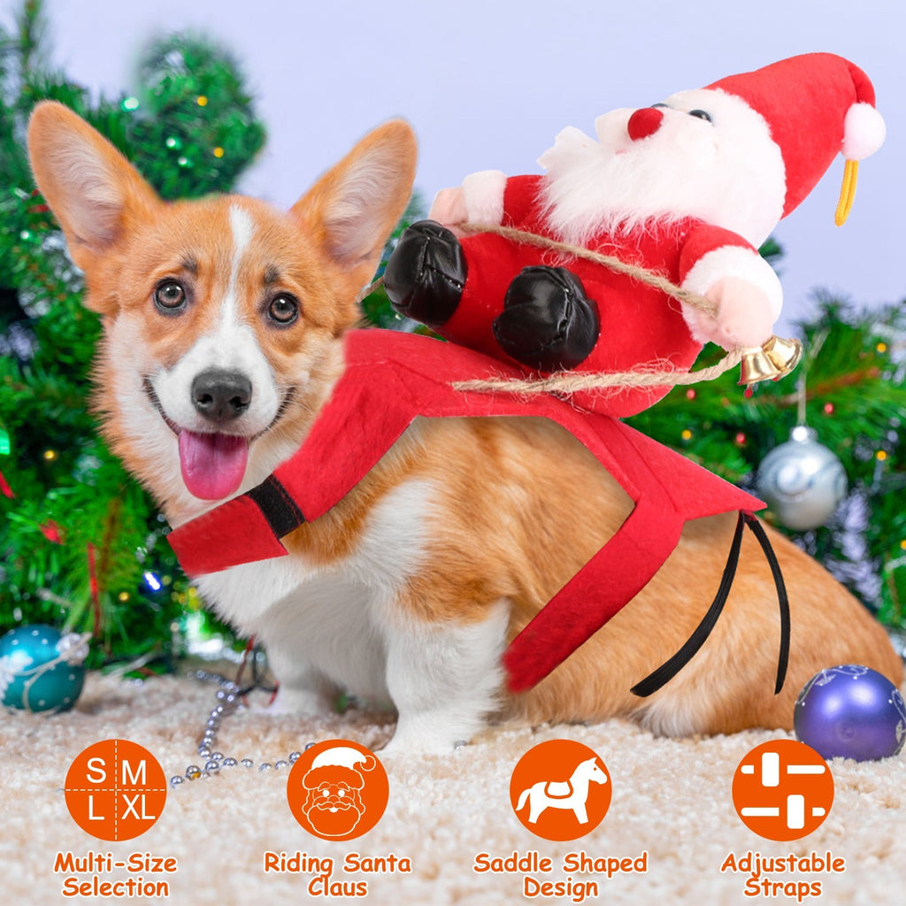 Pet Christmas Santa Costume - Red Winter Coat for Dogs & Cats