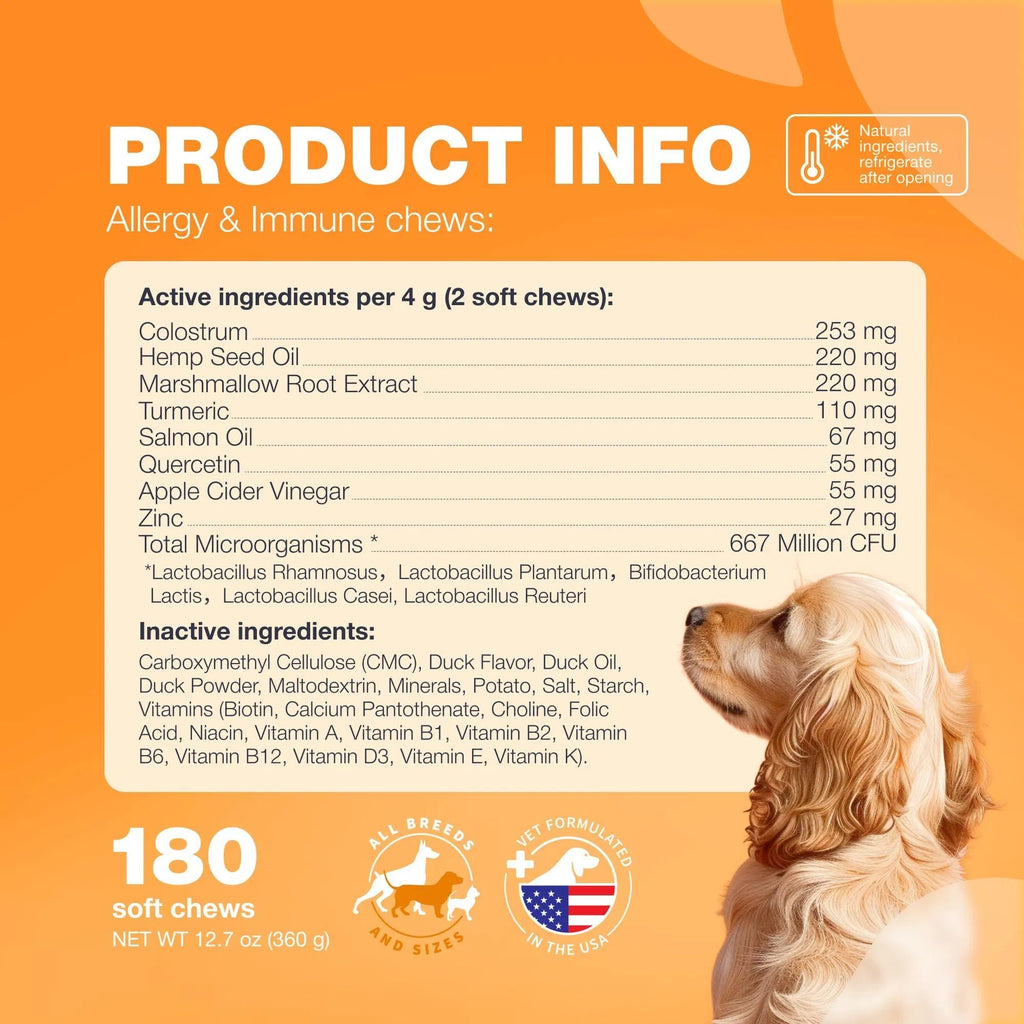 Dog Allergy Relief Chews - Itch & Skin Support with Salmon Oil