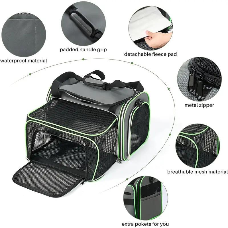 Expandable Pet Carrier with Wheels - Portable Travel Carrier for Cats and Small Dogs
