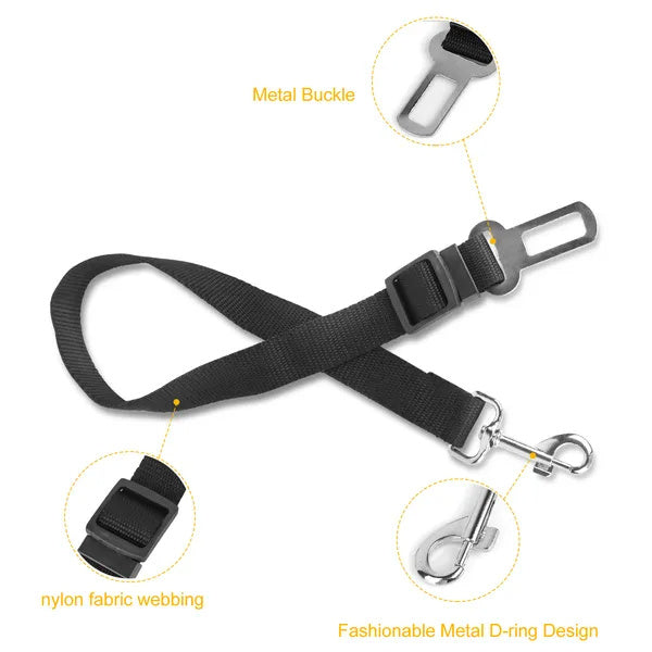 2-Pack Adjustable Dog Seat Belt Leash - Safety Harness for Pets