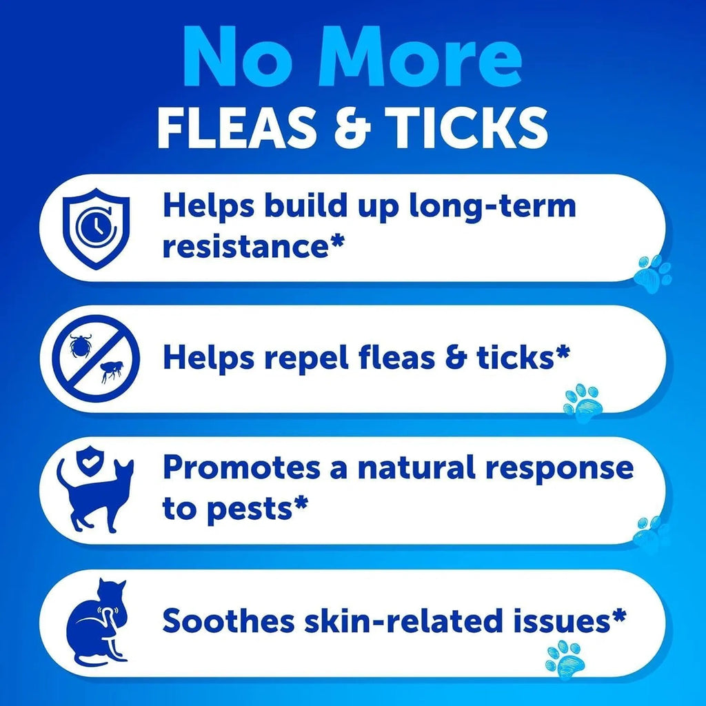 Natural Flea & Tick Prevention for Cats – Daily Chewable Supplement (135 Soft Chews)