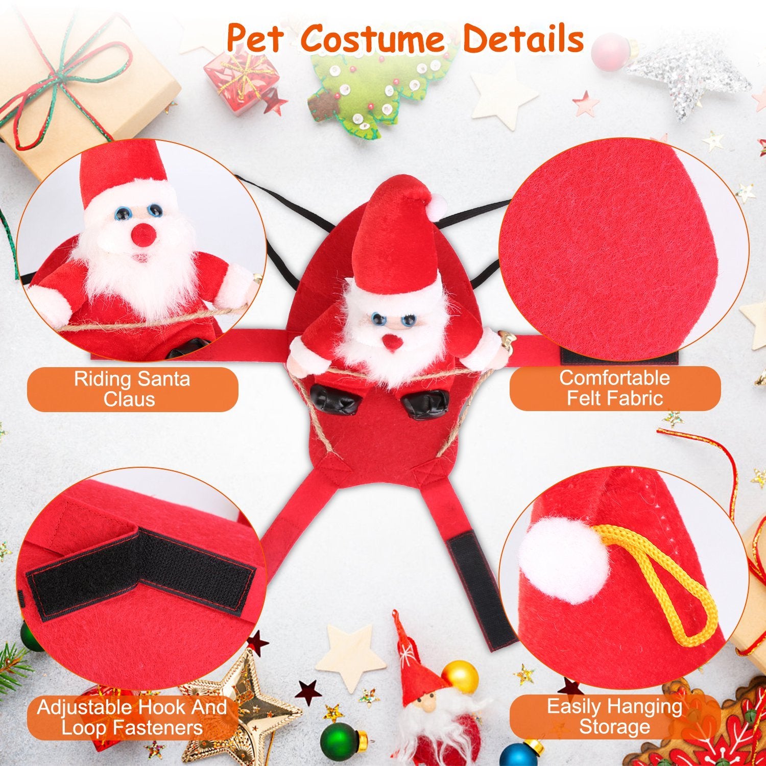 Pet Christmas Santa Costume - Red Winter Coat for Dogs & Cats