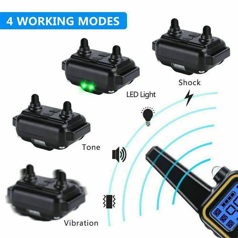 Dog Training Collar - 3000ft Range, Rechargeable, Waterproof Remote Shock Trainer
