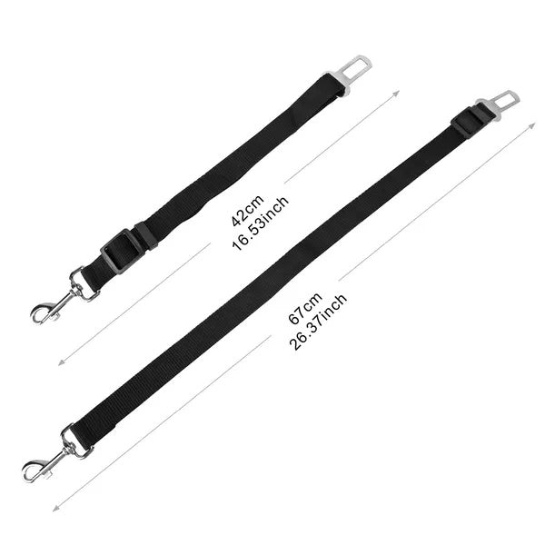 2-Pack Adjustable Dog Seat Belt Leash - Safety Harness for Pets