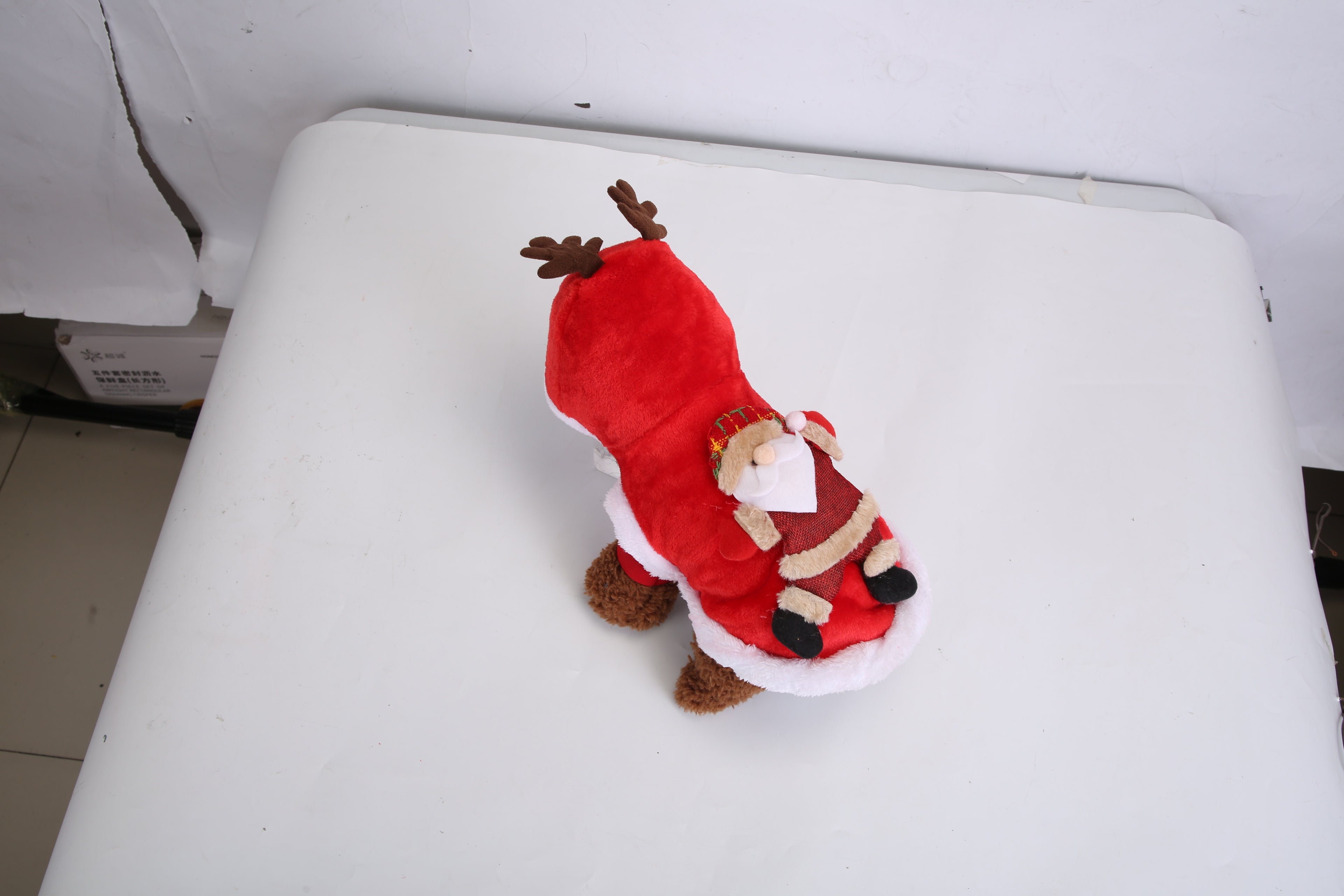 Pet Christmas Santa Costume with Reindeer Antlers