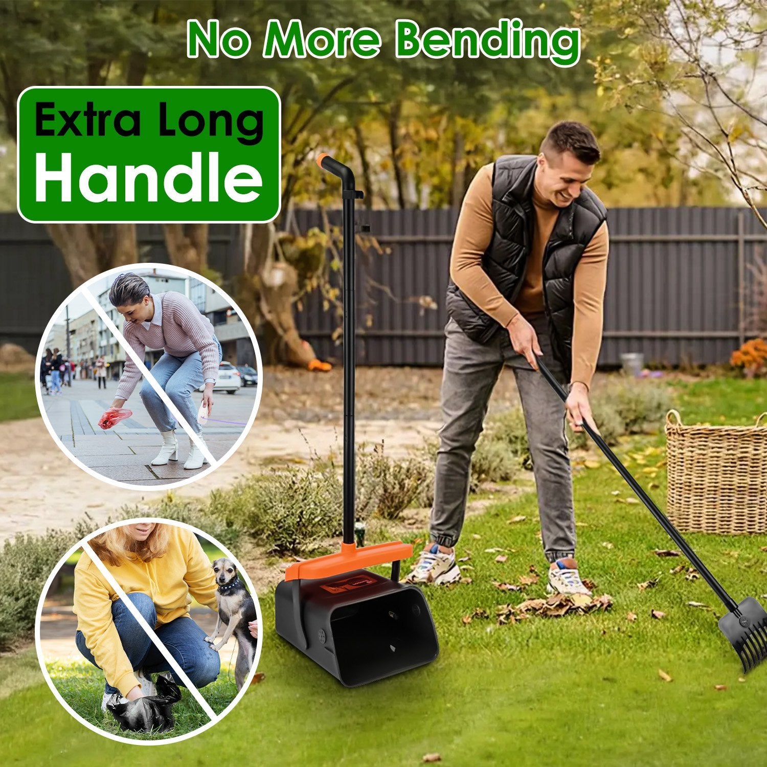 Premium Dog Pooper Scooper Kit with Long Handle & Waste Bags