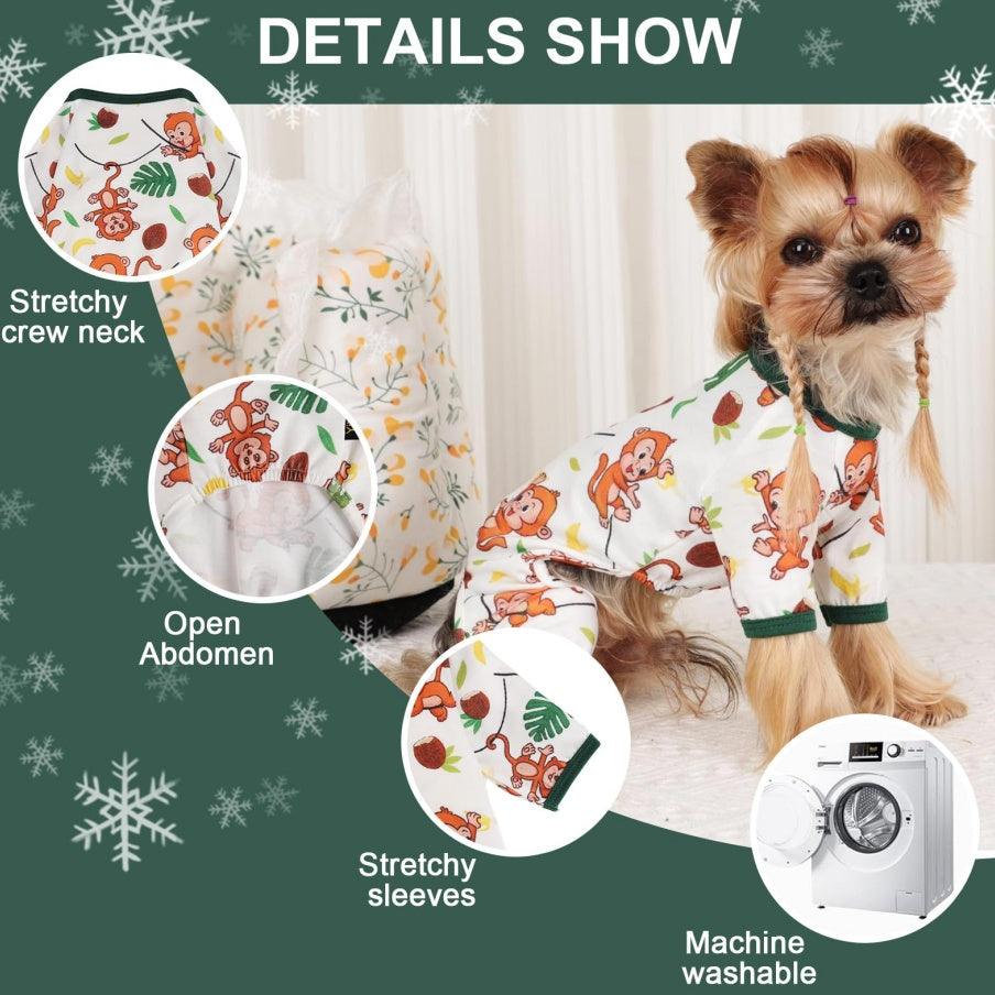 Dog Pajamas - Soft Stretchy Onesie for Small Dogs